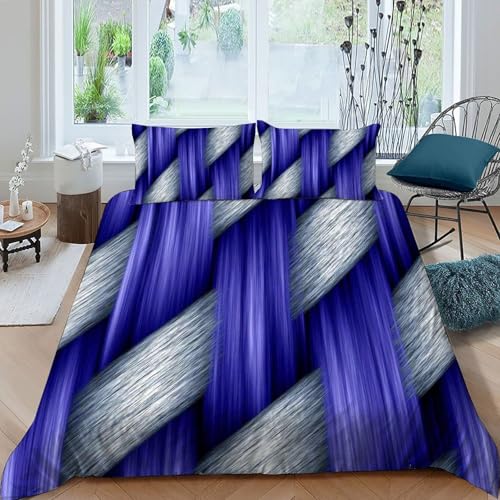 Ensemble tissé sergé luxe violet et argent pour lit double