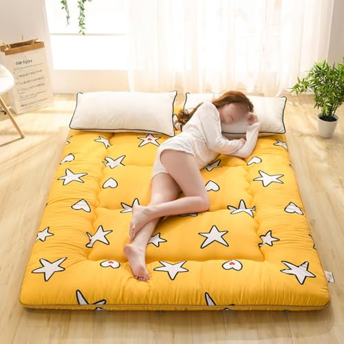 Colchón de futón japonés portátil y plegable de 10 cm de grosor, para cama de invitados, dormitorio, 90 x 200 cm, solución cómoda y que ahorra espacio