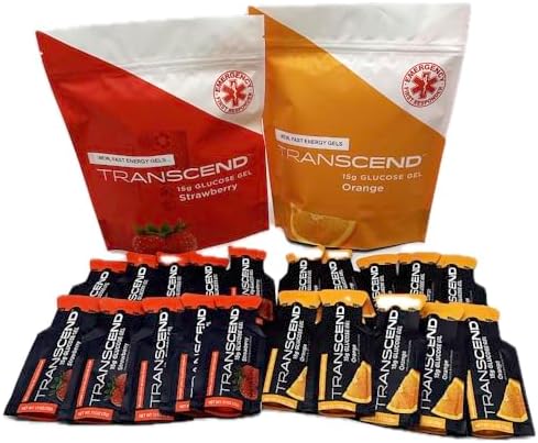 Transcend 15g Glucose Gel Raises Blood Sugar Fast - Orange & Strawberry Assortment (20)