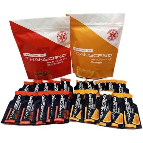 Transcend 15g Glucose Gel Raises Blood Sugar Fast - Orange & Strawberry Assortment (20) Cover