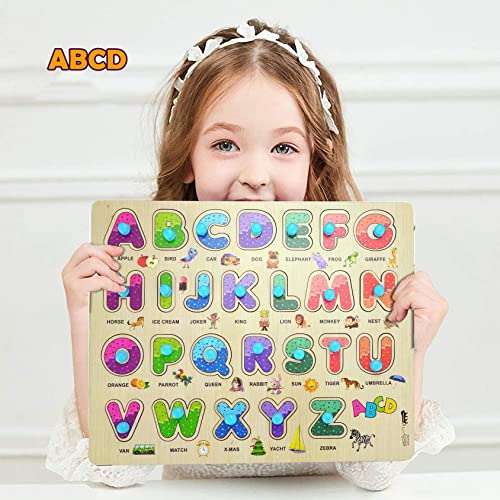 Image of Lefan Alphabets for Kids Learning Board Puzzle for Boys and Girls for 2 to 5 Years Educational Montessori ABCD for Bithday Gifts