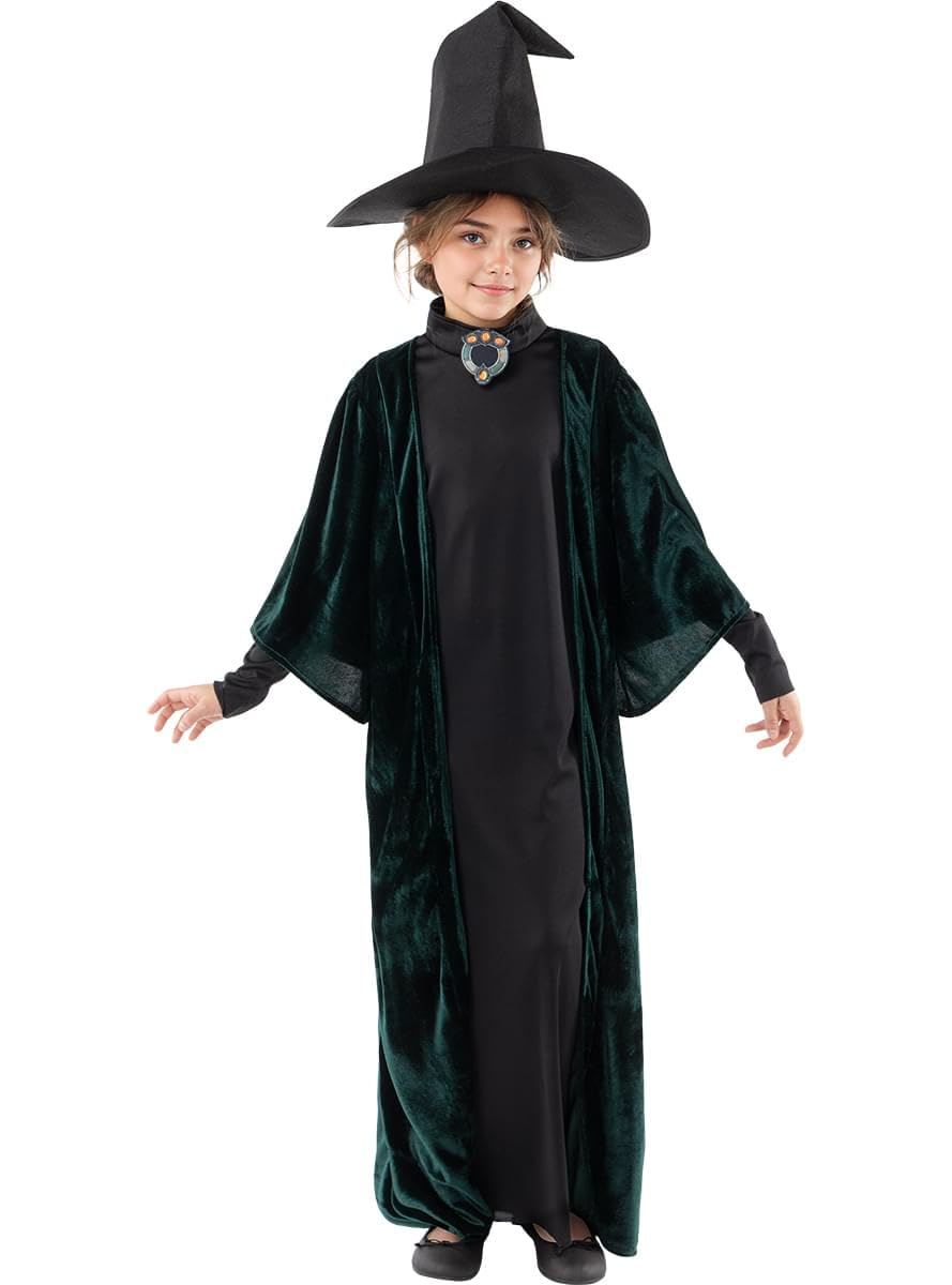 Funidelia Déguisement de Professeur McGonagall - Harry Potter pour fille, Licence Officielle, Films et Cinéma, Magiciens - Costume pour enfant pour les fêtes, le Carnaval et Halloween