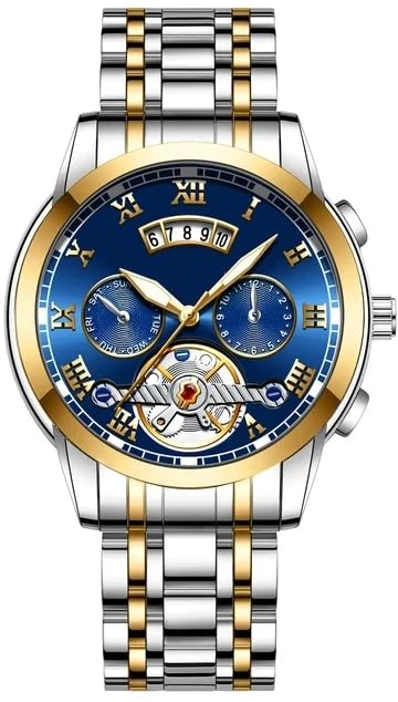 Image of KITCONE Multicolour Dial Analogue Men's Wrist Watch with Date Calendar, Metal Case and Strap -FBBH1