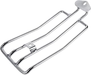 Portaequipajes trasero para motocicleta, hierro duradero, ajuste para el soporte XL883/1200, fácil instalación para cruceros Chopper (plata)