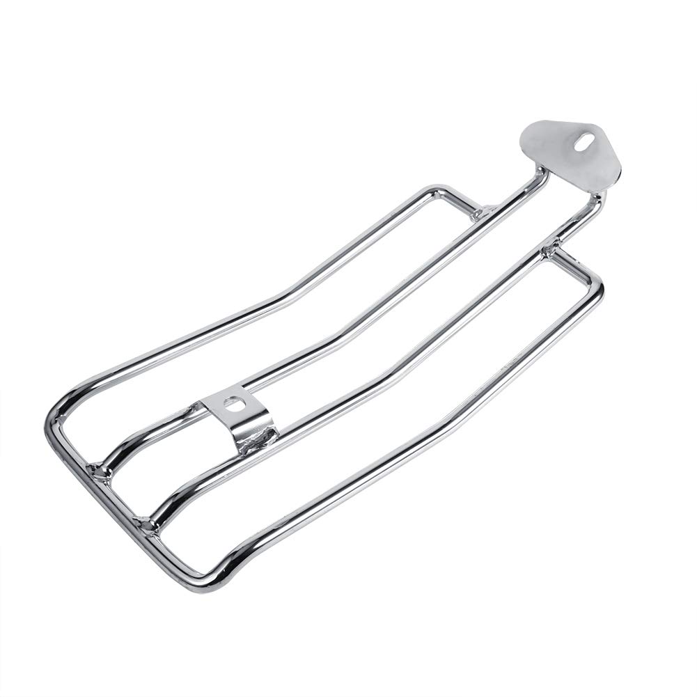 Sedile Singolo per Motocicletta Portapacchi Posteriore Mensola di Supporto Cremagliera Curva in Ferro per XL883 1200 X48 e Chopper Cruiser Accessori per Motociclette (Argento)