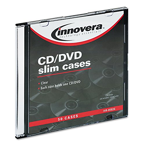 Innovera 85826 CD/DVD Polystyrene Thin Line Storage Case Clear 50 per Pack