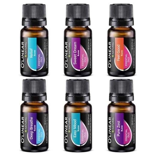 O'Linear Top 6 Blends Essential Oils Set - Aromatherapy Diffuser Blends Oils for Sleep, Mood, Breathe, Temptation, Feel Good, Stress Relief