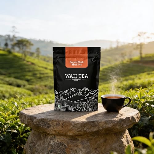 Image of Wah Tea Second Flush Kangra Tea | Hand-Plucked Whole Leaf | 100% Natural & Pesticide-Free | Robust Flavour & Rich Aroma | Antioxidant-Rich Premium Black Tea | 200g