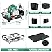 MOUKABAL Dish Drying Rack, Dish Rack, Stainless Steel Dish Racks for Kitchen Counter, Dish Drainer with Removable Utensil Holder, Drainboard (Black,13''W x 17''L)