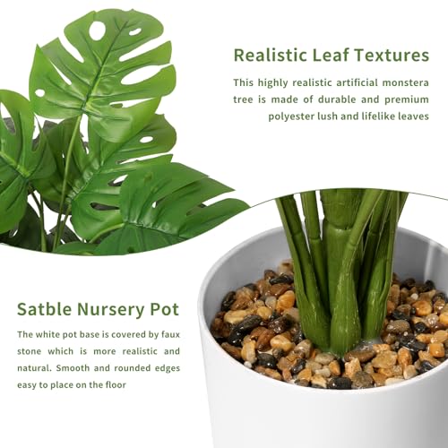 Tuocal 28" Artificial Plants Tropical Palm Tree Fake Monstera Tree in Pot Tall Faux Plant for Outdoor Indoor Home Garden Office Decoration - Cosy Home Interiors Tuocal 28" Artificial Plants Tropical Palm Tree Fake Monstera Tree in Pot Tall Faux Plant for Outdoor Indoor Home Garden Office Decoration - Image 4