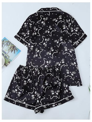 Image of Verdusa Pajamas For Women Set 2 Piece Summer Pajama Sets Cute Pjs Lounge Matching Button Shirt with Shorts