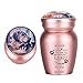 Fanery Sue Personalized Text Engraving Cremation Extra Small Keepsake Urn for Pet or Human Ashes Photo Customized Container Memorial Funeral Decorative(Pet-Pink)