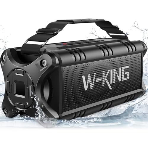 W-KING Bluetooth Speaker, 90W Max Portable Outdoor Speaker Loud, IPX6 Waterproof/50W Deep Bass Subwoofer/40H/EQ/Dual Pairing/TF/AUX, Large Boombox Speakers Bluetooth Wireless for Party/Beach/Jobside