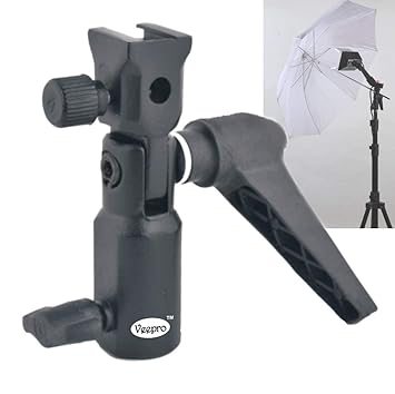 MVPRO Deluxe Umbrella Mount Flash/Video Light Sungun Speed-lite Holder Bracket with Steel Metal Shoe