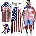 Yuanbang American Mens Vest,Flag Cape,USA Sunglasses,Patriotic Socks,4 Pcs for 4th of July Labor Day(flag,X-Large)