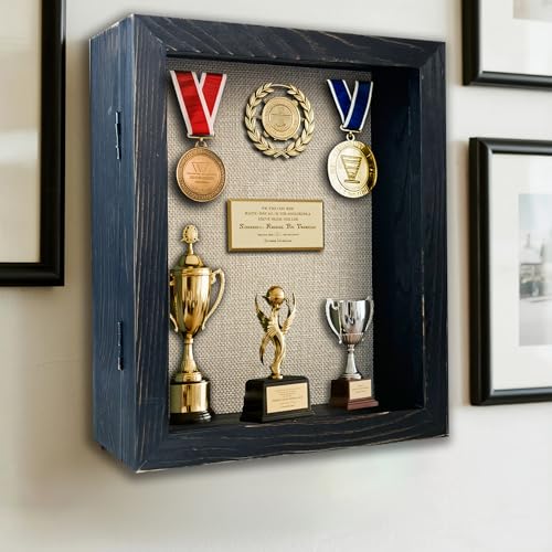 Image of Black Shadow Box Frame 8x10 Shadow Boxes 2.6 inch Interior Depth Memorial Shadow Box Display Case with Linen Back for Handicrafts,Flowers, Picture Frames, Medals, Coins, Pins Collection and More