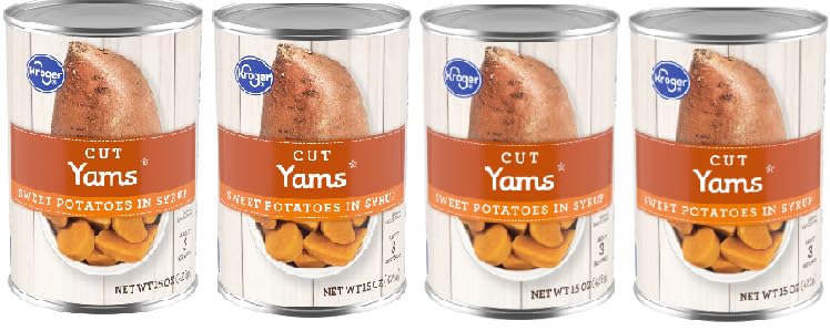 Cut Sweet Potato Yams in Syrup (4 Cans, 15 oz. each)