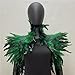 EUBUY Fashion Feather Cape Natural Feather Shawl Shrug Shoulder Wrap Gothic Shawl Halloween Cosplay Costume Party Accessories Green