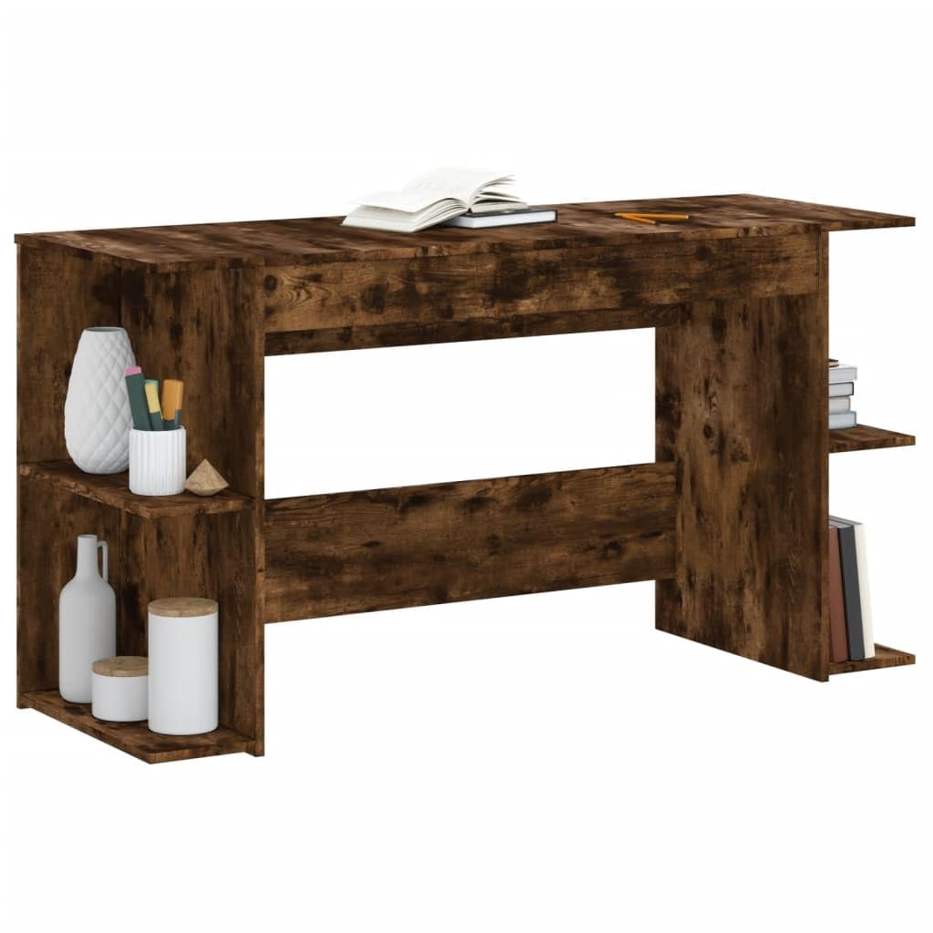 Scrivania affumicatura 140 x 50 x 75 cm, materiale in legno, robusto computer desk per ufficio, con spazio di archiviazione, ideale come tavolo da gioco e scrittura per Bedroom