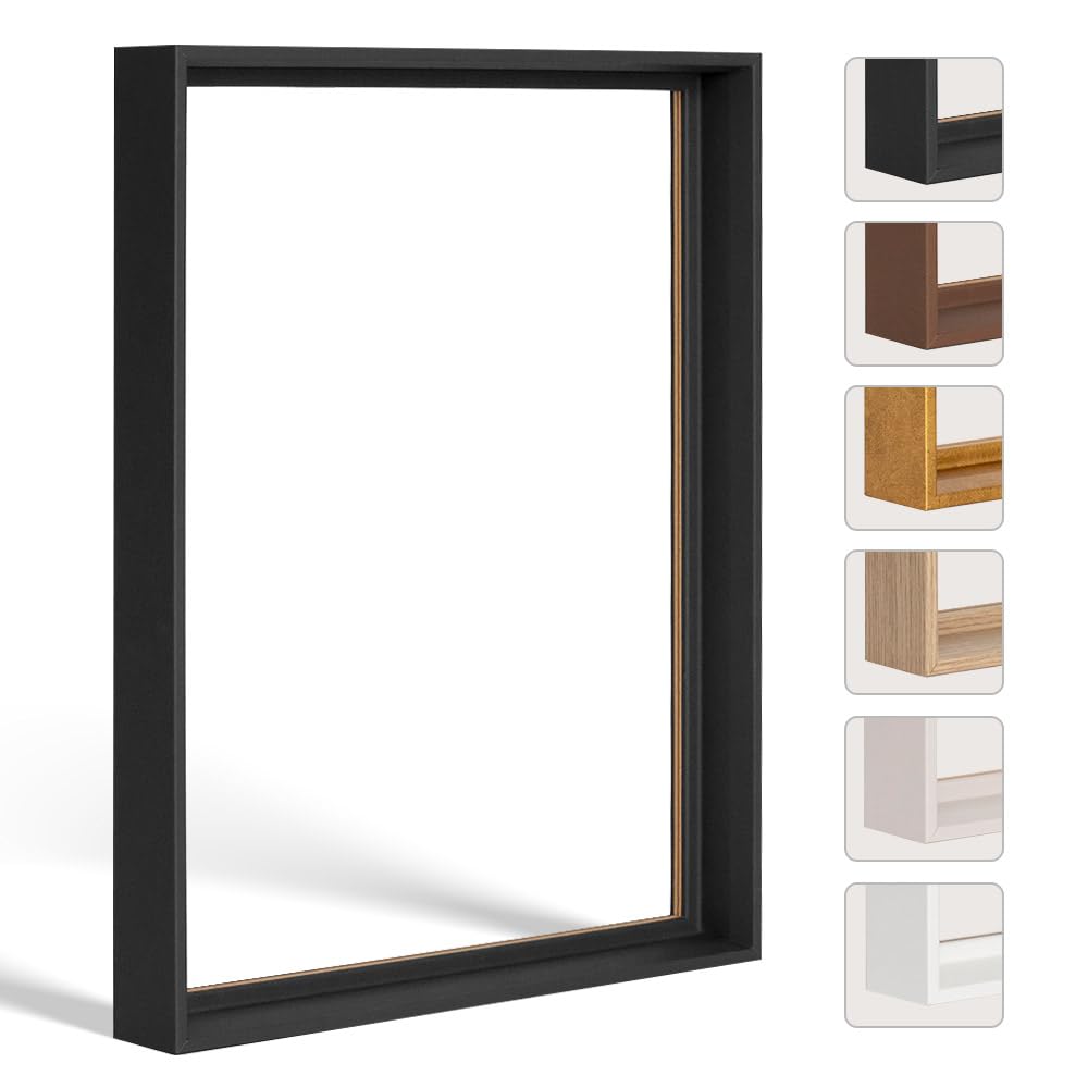 Bildershop-24 Schattenfugenrahmen FLEXI in Schwarz (matt) 100x100cm für Leinwandbilder und Keilrahmenbilder bis 4 cm Tiefe