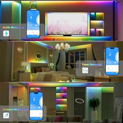 PAUTIX RGB Smart IC COB LED Strip 5M Kit,DC24V 3150LEDs Colour-Changing Pixel Addressable RGB LED Tape Lights,Multicoloured Flexible Lights with 72W Mains and Controller for Home DIY Lighting Projects - Image 6