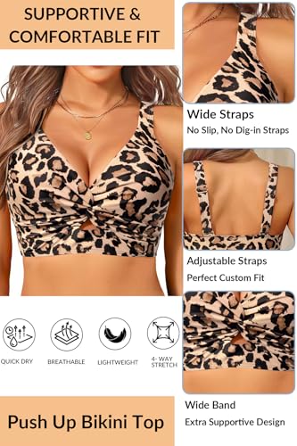 Image of Women's Bikini Top - Supportive Swimsuit for Large Bust - 2025 Cut Out Twist Swim Top