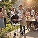 Garden Vida Memphis Patio 21" BBQ Grill | Red & Black | Chrome Plated | 84H x 45.5W x 53D cm | Space-Saving, Air Vent, Tray, Storage Shelf | Grill Meat, Fish & Vegetables at Home, Garden & Camping