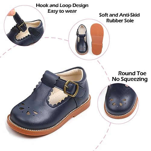 Image of PHIRAMIN Toddler Girl Mary Jane Dress Shoes-Little Girl School Uniform Shoes for Wedding Party