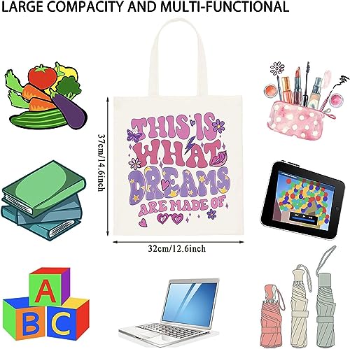 WCGXKO Cartoon Movie Gift This Is What Dreams Are Made Of Canvas Tote Bag2
