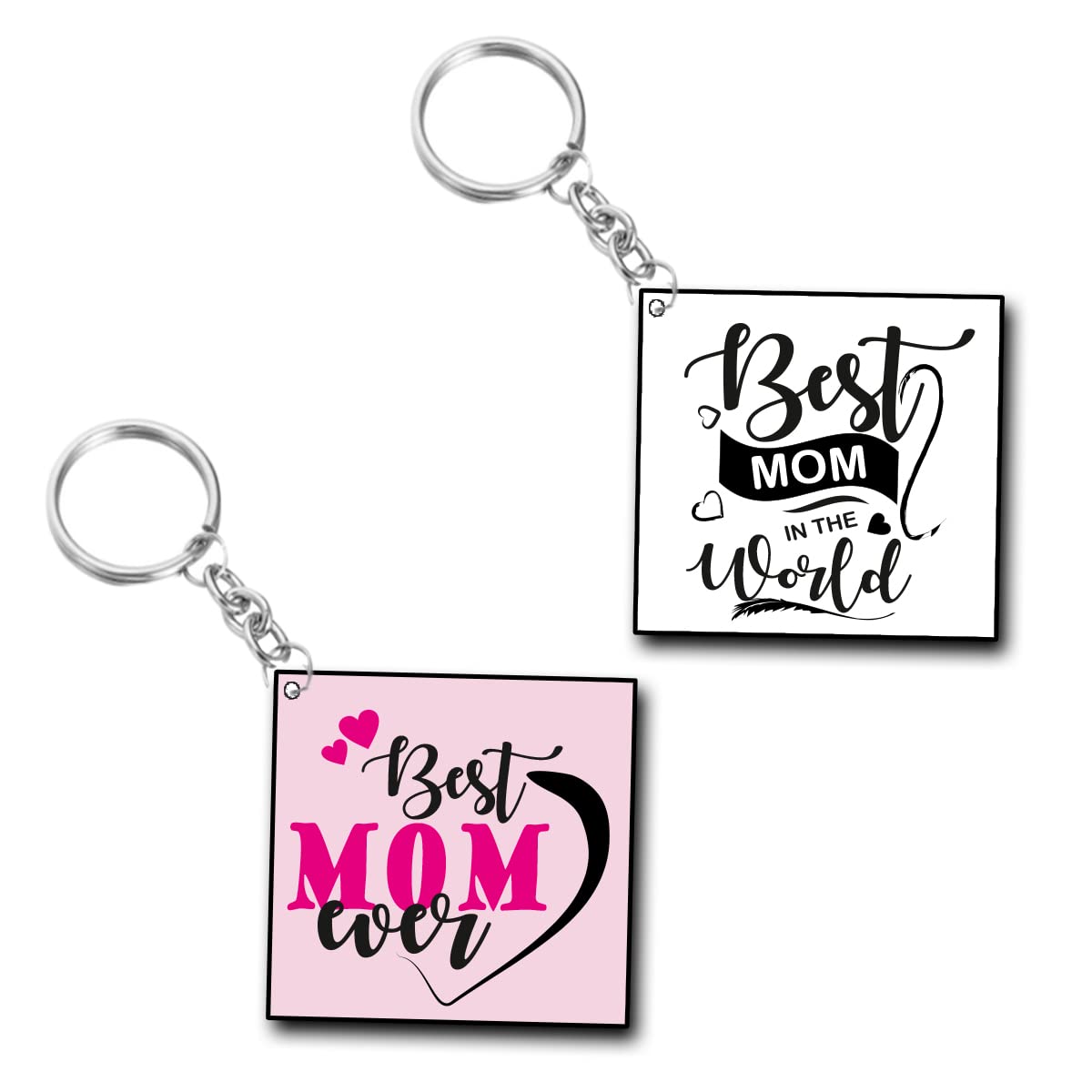 Best Mom Ever Keychain (Wooden Printed Keychain) Combo of 2-image-43