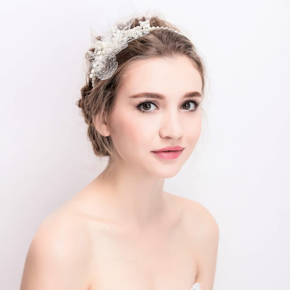 FRCOLOR 2 Piezas Diadema De Boda De Diamantes De Imitación Cristal Tocados De Boda Accesorios Para El Cabello De La Novia Aro De Pelo Nupcial Perder Lámina Velo