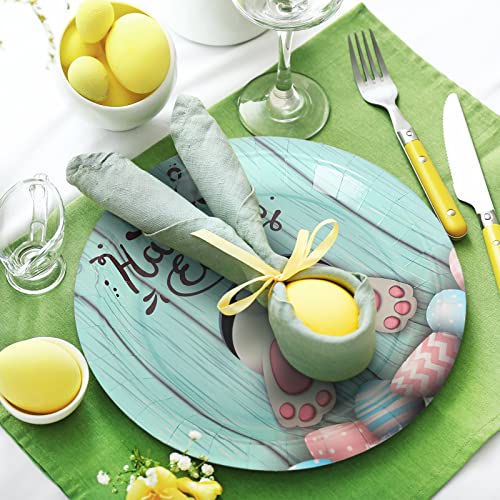 Whaline W6943 Easter Paper Plates Happy Easter Round Disposable Plates 9 Inch Cute Easter Egg Bunny Decorative Tableware For Easter Holiday Birthday Party Supplies Table Decorations thumb #6