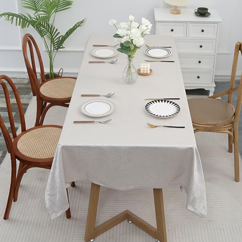 Nappe de table rectangulaire grise 140x200cm en jacquard moderne - 2