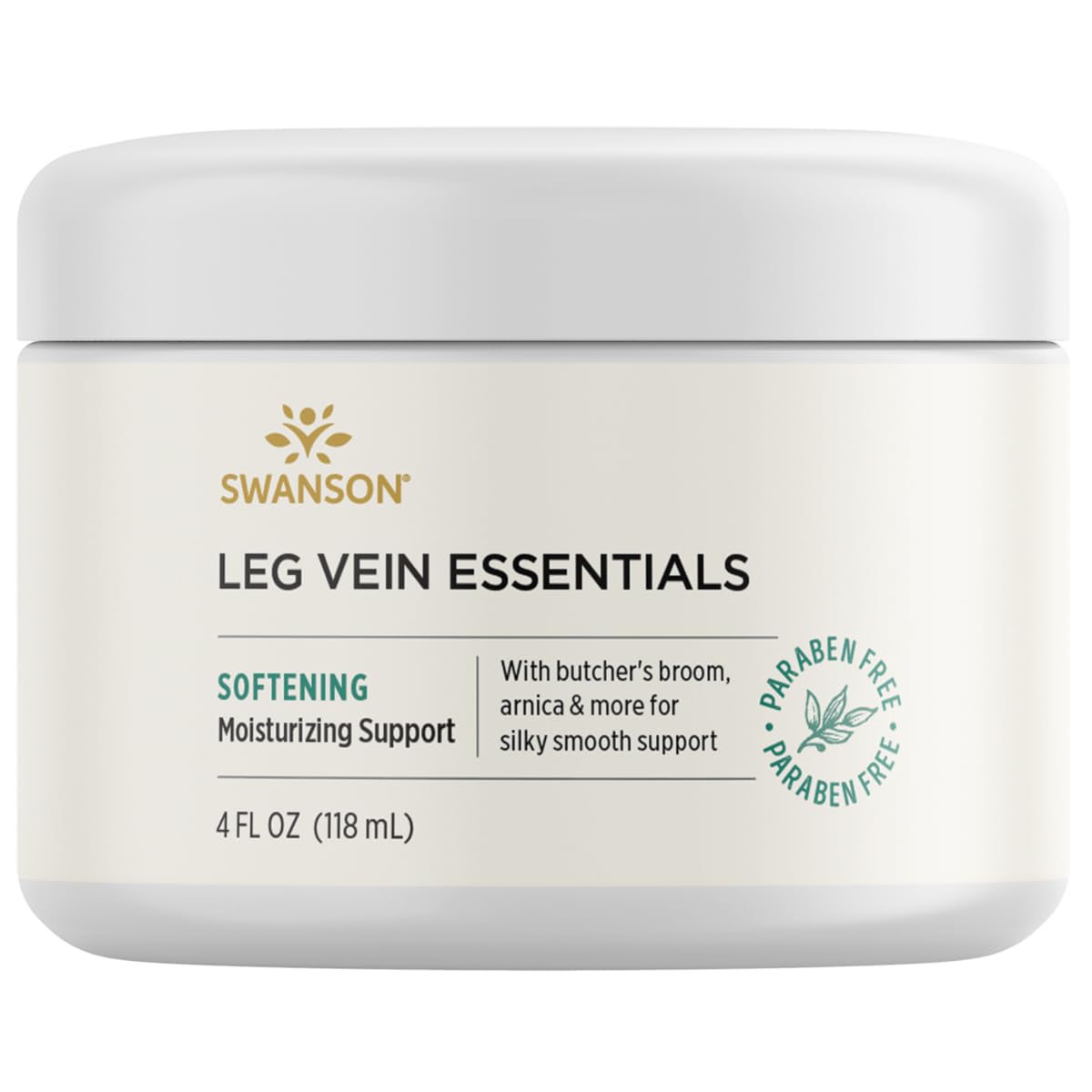 Leg Vein Essentials Cream - 4 fl Ounce (118 ml) - Supportive Cream for Healthy Leg Veins and Circulation