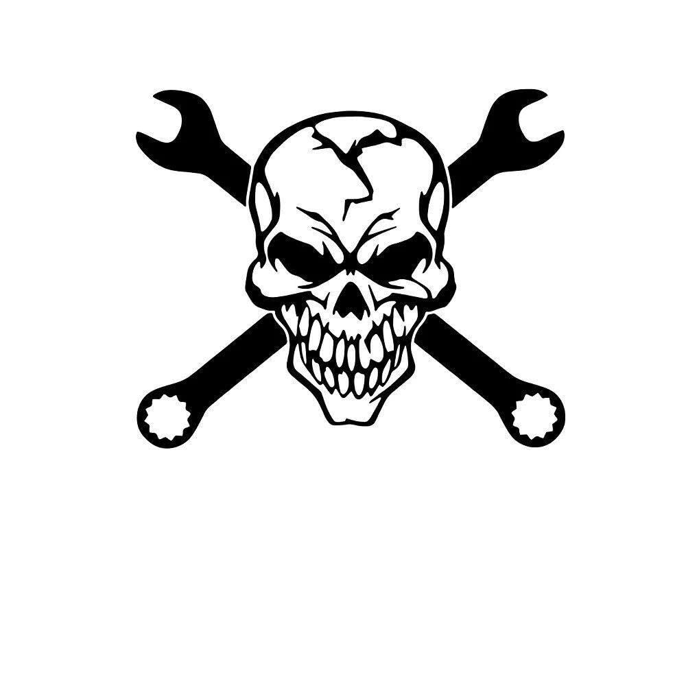 Skull Car Sticker Hood Decal Decorative Vinyl(Black,28cmX33cm)