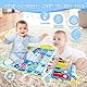 Bibykivn Baby Musikmatte ab 1 Jahr, 3-in-1 Musikmatte Kinder, Klaviermatte Schlagzeugmatte Matte mit 6 Musikinstrumente, Montessori Spielzeug für Jungen Mädchen 1 2 3 4 5 Jahren (Blau)