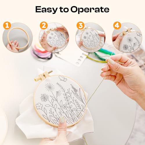 Image of Caydo 12 Pieces Embroidery Hoops 4 Inch Small Embroidery Hoop for Embroidery, Craft Sewing and Ornaments