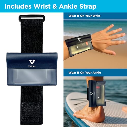 Billetera Impermeable VITAL para Natación - Pequeña Bolsa Secadora para Llaves - Sumergible, Flotante, Resistente al Agua y Lluvia, Estuche para Llaves de Auto con Correa de Muñeca y Tobillo miniatura 4