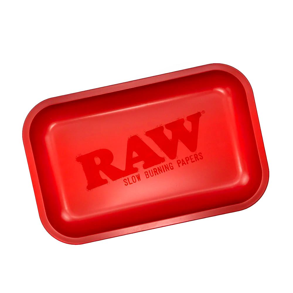 RAW Murder Matte Small Metal Rolling Tray - Red