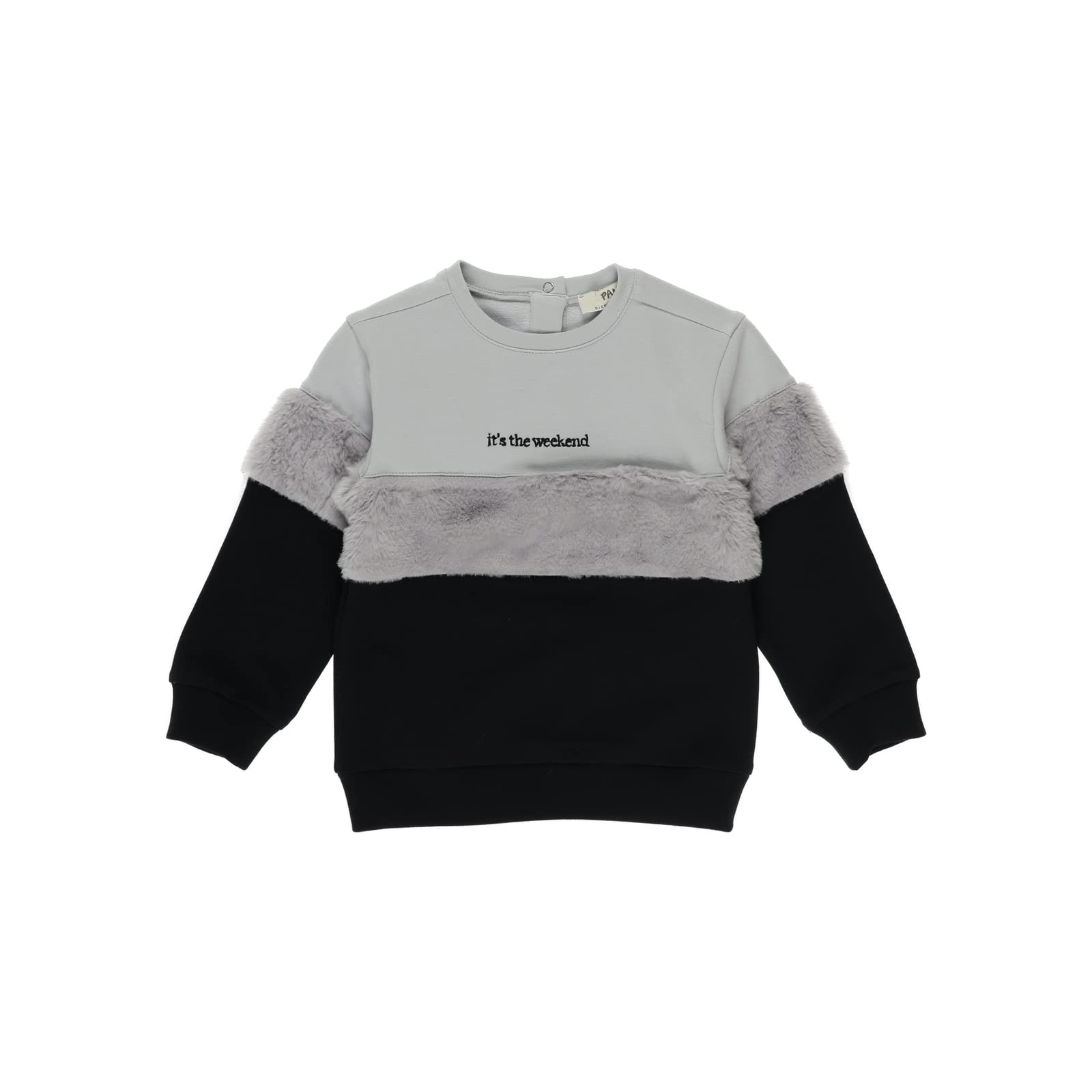 PANÇO Peluş Detaylı Yazı Nakışlı Sweatshirt Sweatshirt Kız çocuk