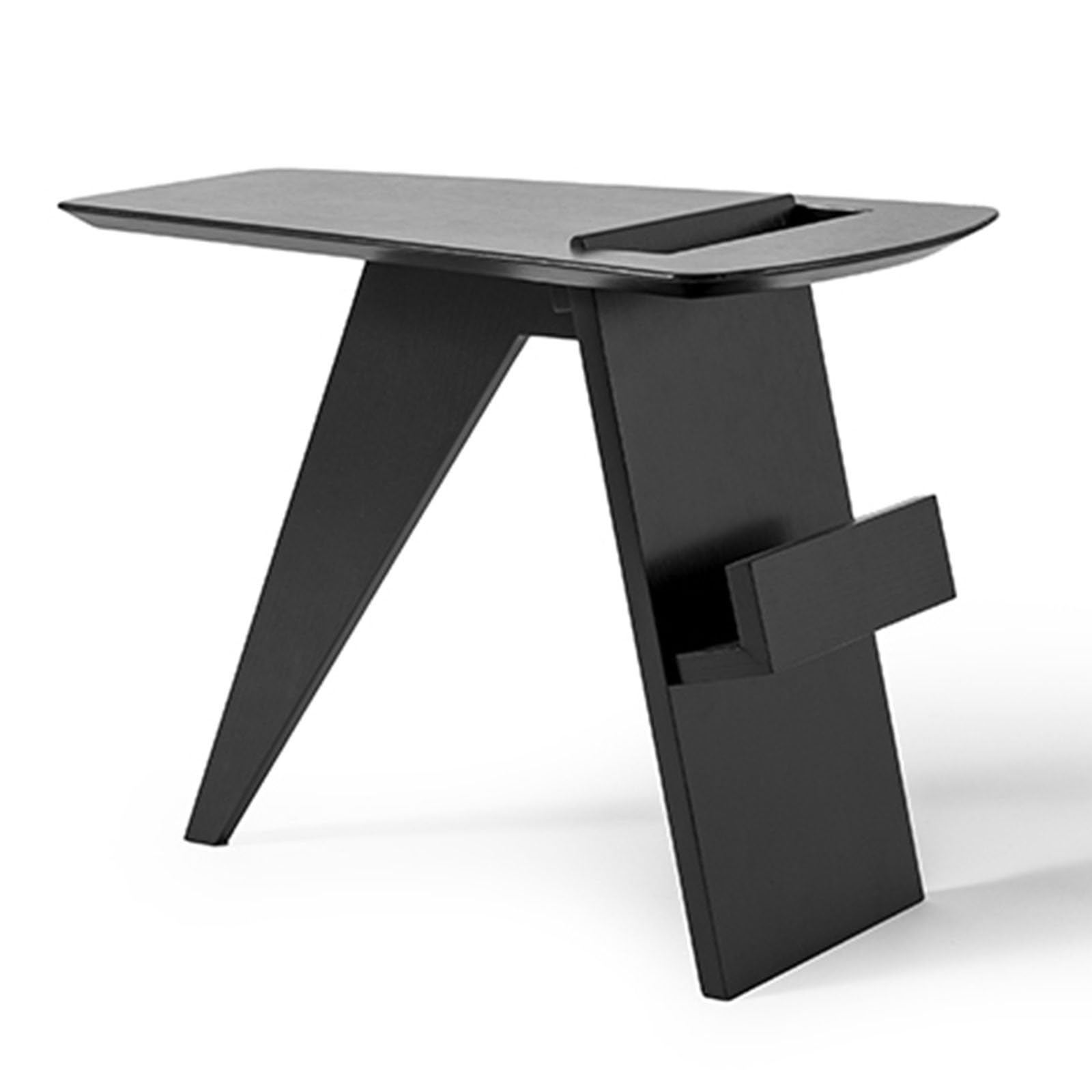 SXZenSpace Black Side Table, Coffee Tables for Living Room, Small Nightstand, Magazine Rack, Easy Assembly, Balcony