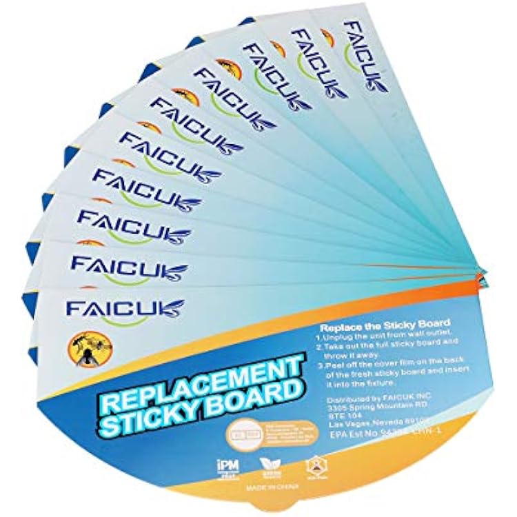Faicuk Replacement Glue Board for FA-FLT07 Wall Sconce Fly Light - Pack of 10