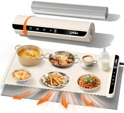Food Warming Mat with Heat-Resistant Pad, 26X15 Inch, 6-Level Tem...