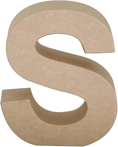 Papier Mache Letra S marrón