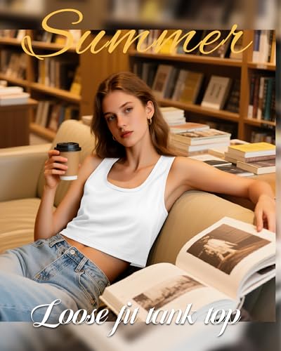 Huukeay 3 Pack Women's Cotton Crop Tops Sleeveless Scoop Neck Loose Fit Tank Tops Cropped Workout Tanks Summer Basic Shirts4