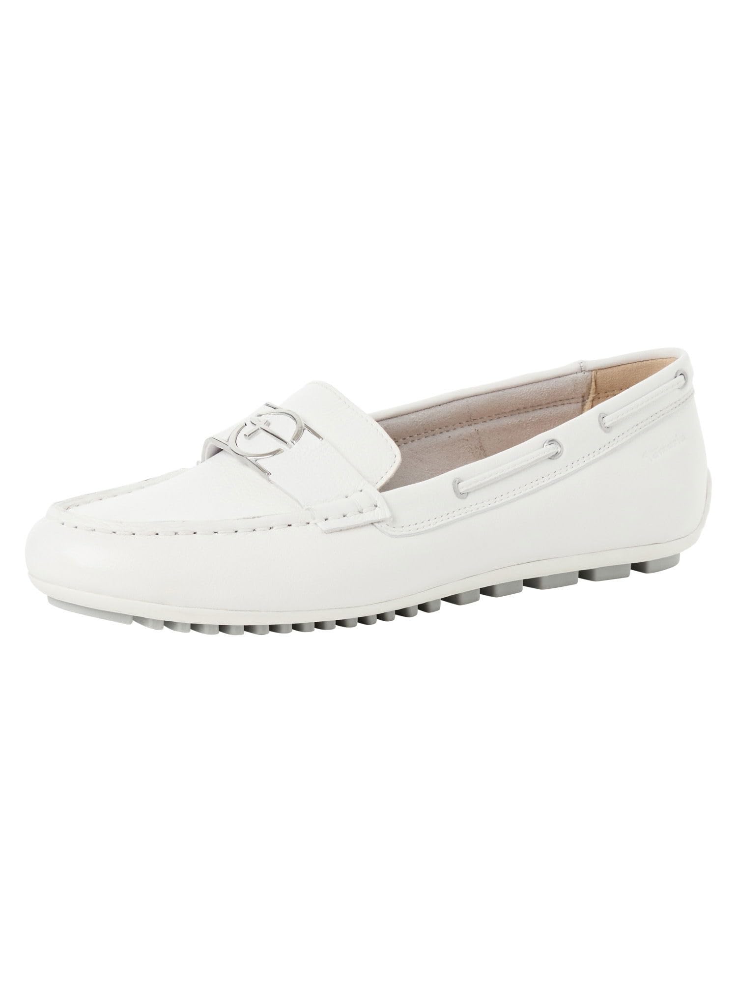 Tamaris Women Moccasin flat Leather white 5.5 UK