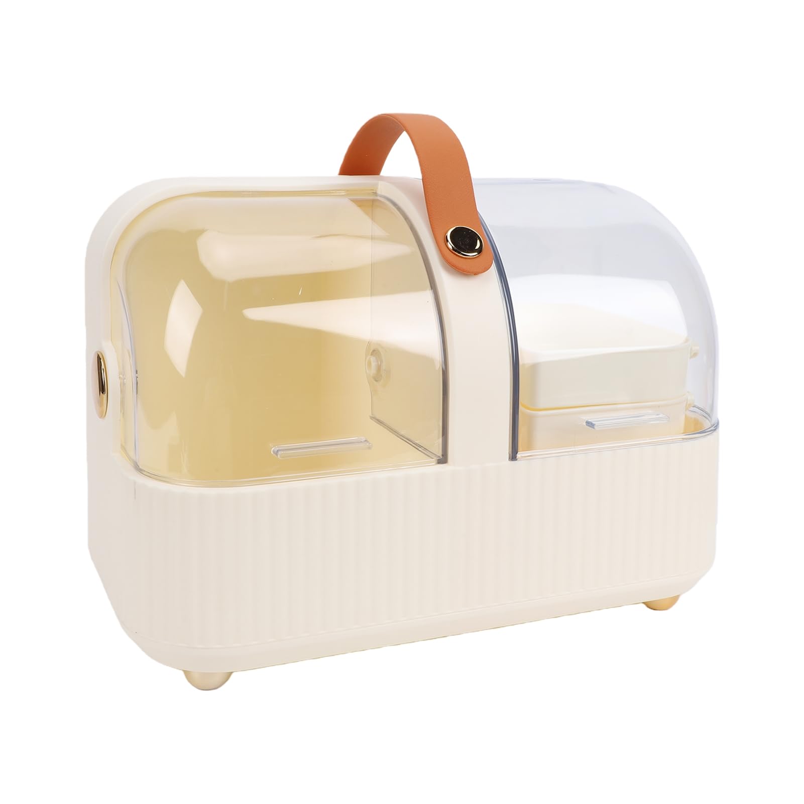 Asixxsix Organizador de Maquillaje con Tapa Transparente, Organizador para el Cuidado de la Piel con Almohadilla Antideslizante para Pies y Cubierta Transparente a Prueba de Polvo, Caja de (blanco