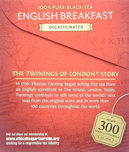 Twinings English Breakfast Tea, Decaffeinated, Tea Bags, 20 ct