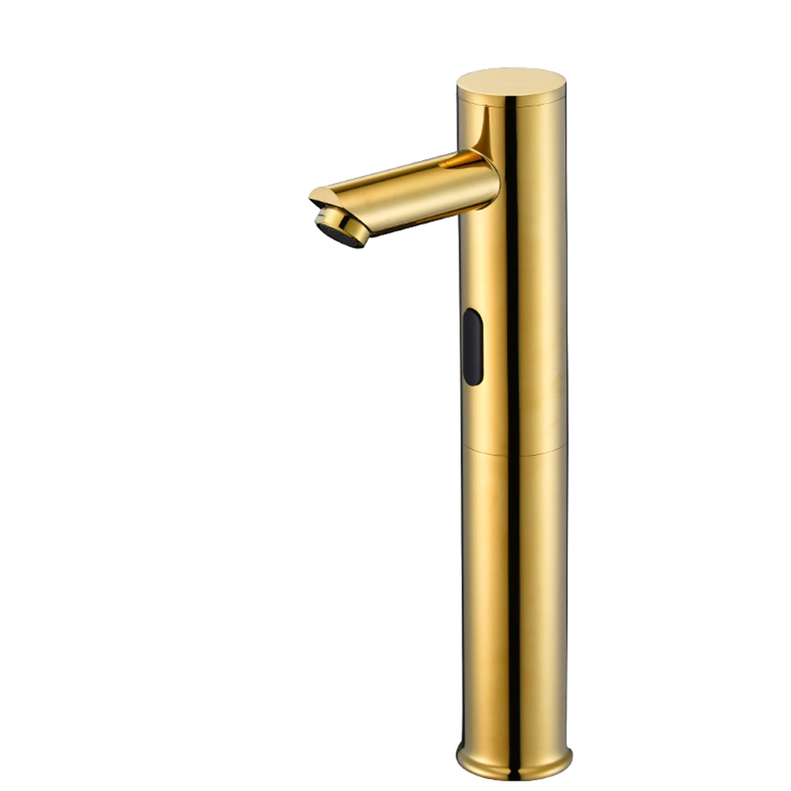 ZYCHSJXA Touchless Basin Tap Brass Bathroom Sink Taps Mixers Infrared Hot and Cold Water Mixer Sensor Faucet Non-Adjustable Temperature,Gold,Tall