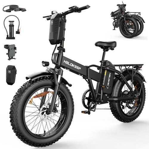 Folding Electric Bike, 48V 25AH Battery Ebike with 30MPH Top Speed, 20" Fat Tire E-Bike for Adults with Rear Rack